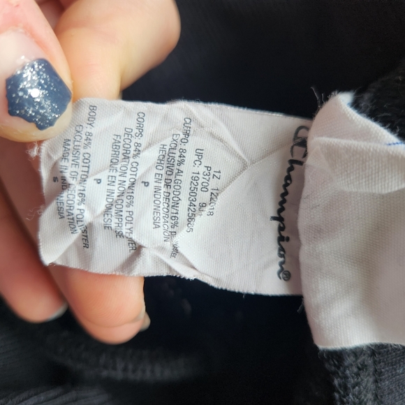 CHAMPION Logo Spellout Reverse Weave Streetwear Sweatpants Black White Small - Picture 3 of 8